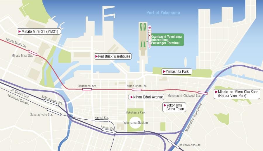 מפה של יוקוהמה cruise terminal 